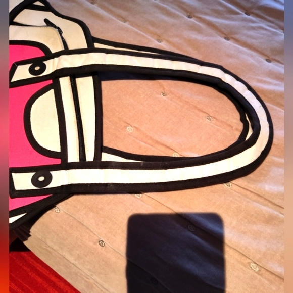 90s Vintage Jump from the Page Comic-styled Pink and White Purse - Picture 8 of 8